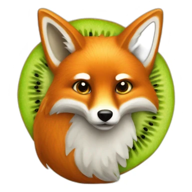 a fox made of kiwi sticker
