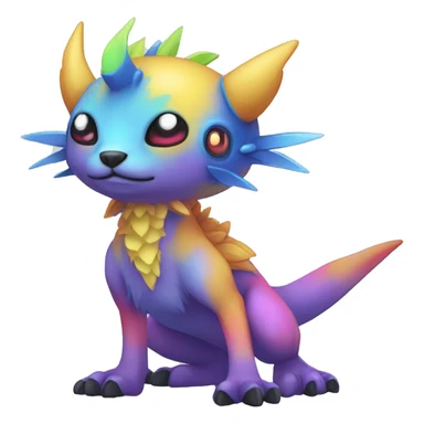 cute cool edgy colorful ethereal alien punk Digimon-Fakemon-animal full body sticker