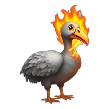 dodo bird on fire sticker