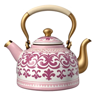 Pink white & beige Talavera tea kettle sticker
