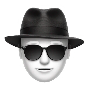 WHITE FACE WITH SUNGLASSES AND BLACK SUN HATS sticker