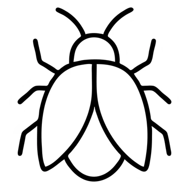 A bug with antenna and wings sticker