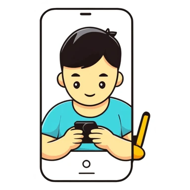 person texting on a smartphone sticker