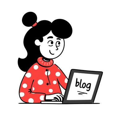 A blogger girl in red pajamas sticker