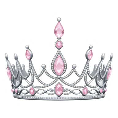 pale pink tiara sparkly silver sticker