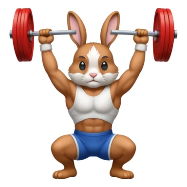 weightlifting rabbit sticker