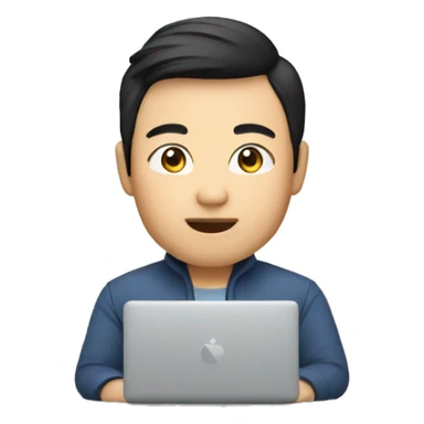 memoji coder asian male sticker