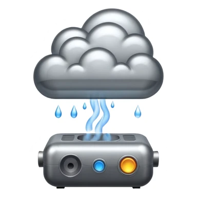 rain creating  machine  with smoke coming out  sticker