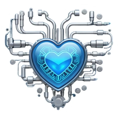 technology themed heart sticker