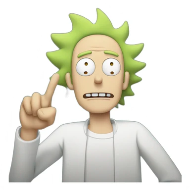 morty from rick and morty shows finger sticker