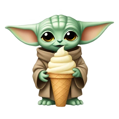 baby yoda eating ice cream cone sticker