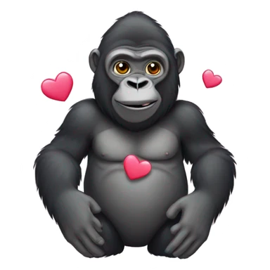 Gorilla with hearts sticker