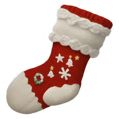 white knit christmas stocking sticker