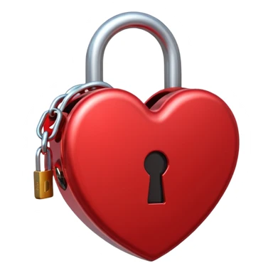 heart is in an open lock sticker