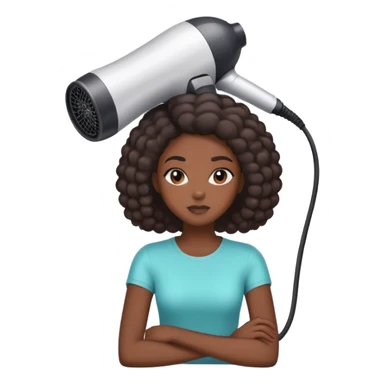 Black girl sitting under salon hair dryer sticker