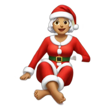 mrs santa claus sitting on bed sticker