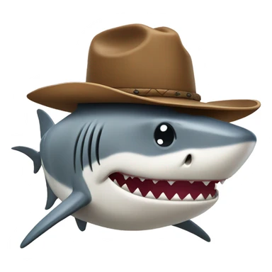 cowboy hat on shark sticker