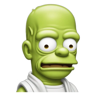 Homer Simpson qui boit bébé Yoda sticker