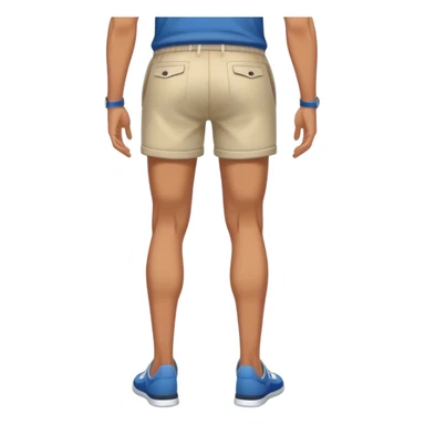 back view of full male legs with shorts sticker