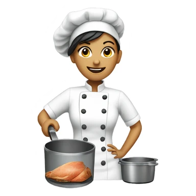Female chef with food chopper sticker