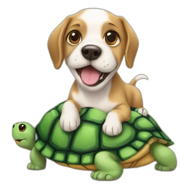 Chien avec tortue sticker