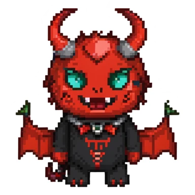 devil character saying thank you sticker