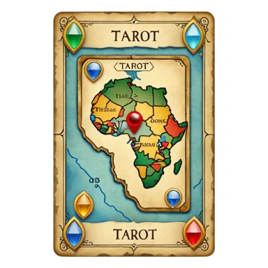 tarot card with a map on it sticker