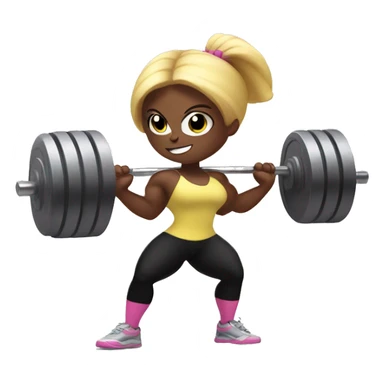 Blossom powerpuffgirl lifting weights sticker