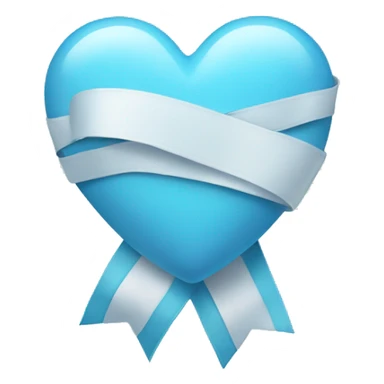 Light blue heart with a ribbon sticker