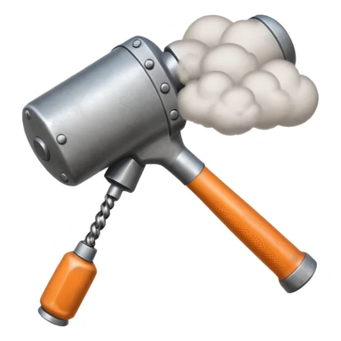 Pneumatic hammer swinging dust cloud around it sticker