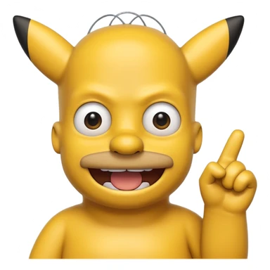 Homer Simpson in Pikachu form sticker