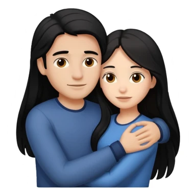 Couple that lobes eachother girl has black lonh hair he is white with brown hair sticker