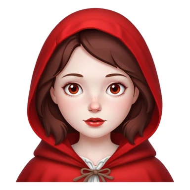 Little red riding hood, pale skin with freckles dark brown hair sticker