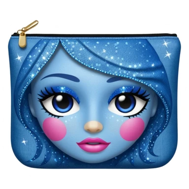 Glittery denim makeup bag sticker