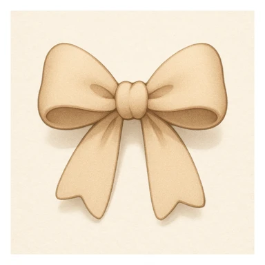 a cute beige bow with rounded edges and a slight shadow sticker
