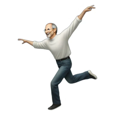 steve jobs dancing in heaven sticker