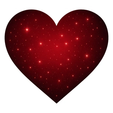 Modify the heart with a night sky gradient to red night theme with a red gradient, more stars, and a soft glow. Remove the background entirely  sticker