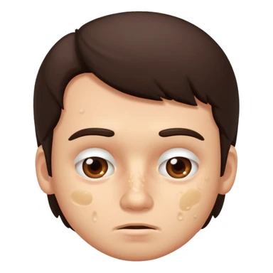 brunette man with lots of acne sticker