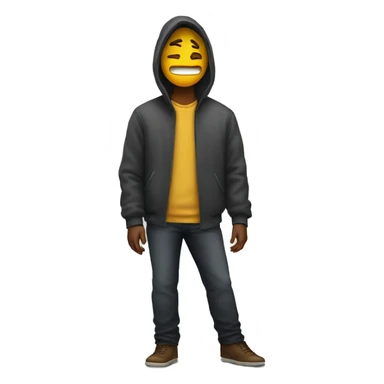 Person shaws his soul under the jacket  sticker