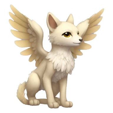 Anthro shy cute winged animal hybrid full body sticker