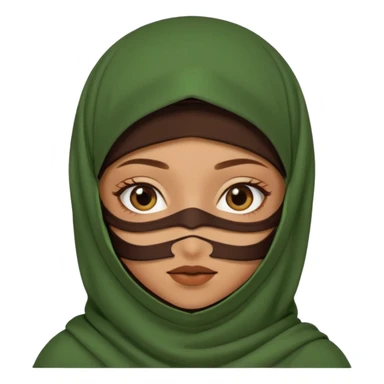 Niqab musli girl chocolate color make the niqab green sticker