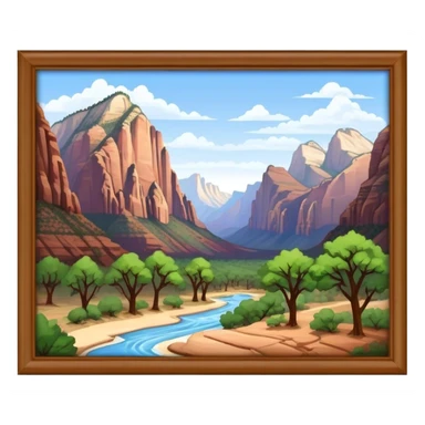 isometric zion national park sticker