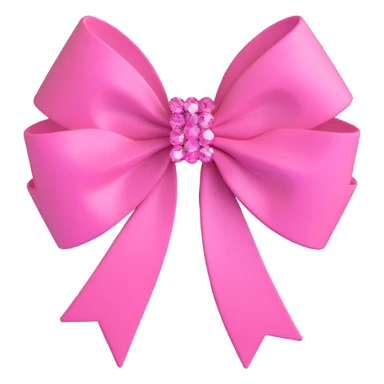 pink bow with crystal facets like a gemstone sticker