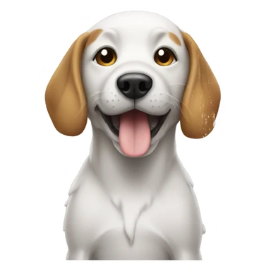 Dog taking a shower  sticker