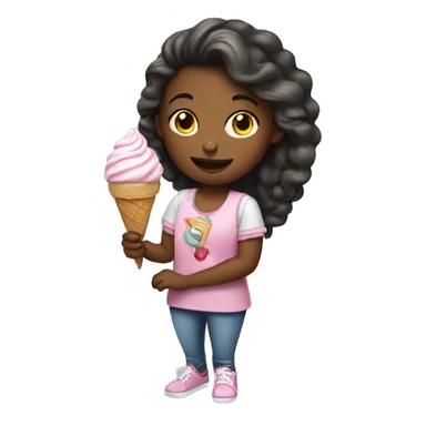 Girl with ice cream sticker