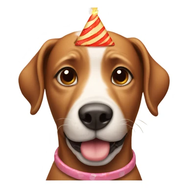 dog with birthday cake sticker