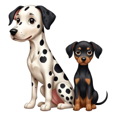 1 Dalmatian adult + 1 dobermann puppy sticker