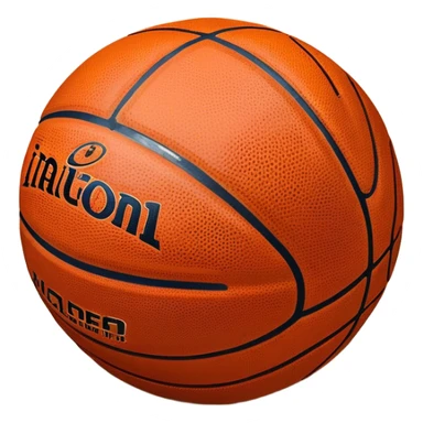 Cinematic Realistic image of a basketball resting on a polished court surface, with finely detailed textures and subtle reflective highlights, evoking a sense of calm before the game’s intensity sticker