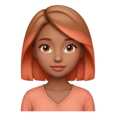 Create an emoji of  women“Create a female emoji in Spring Personal Color tone — warm, bright colors, peach makeup, light brown hair, coral outfit, soft glowing lighting, cute 3D emoji style.” sticker