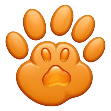 a very light pale pastel orange #FFA500 pawprint sticker